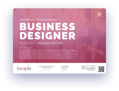 attesstato Business Designer 1 Attestato business designer Agnese Gervasi
